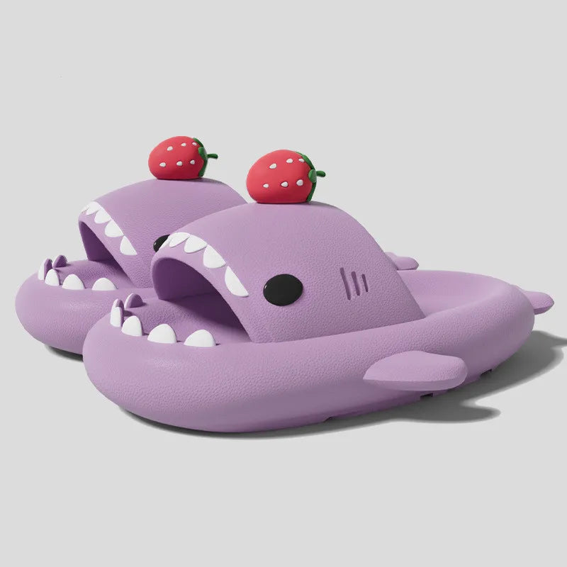 Cute Shark Slippers for Women & Men Summer Platform Night Glow-In-The-Dark Indoor Beach Slides Home Street Wear DIY Accessory