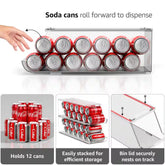 Soda Can Organizer for Refrigerator and Egg Holder for Fridge Set