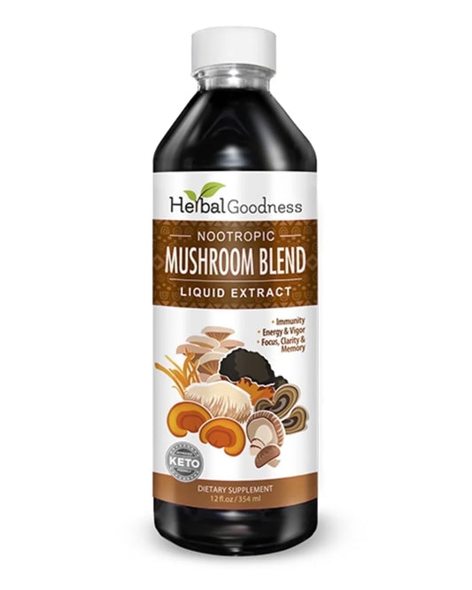 Mushroom Supplements Blends Liquid Extract 12Fl.Oz, Reishi, Chaga, Turkey Tails, Organic Lion'S Mane, Nootropic Brain Supplements for Memory and Focus -
