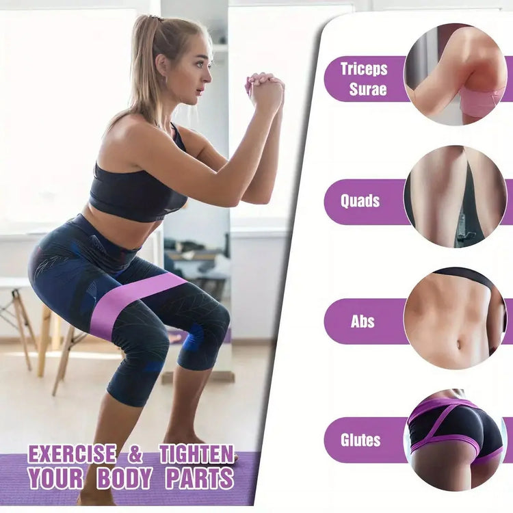 Fabric Resistance Bands for Legs and Butt Home Workout - Non Slip Booty Bands Set