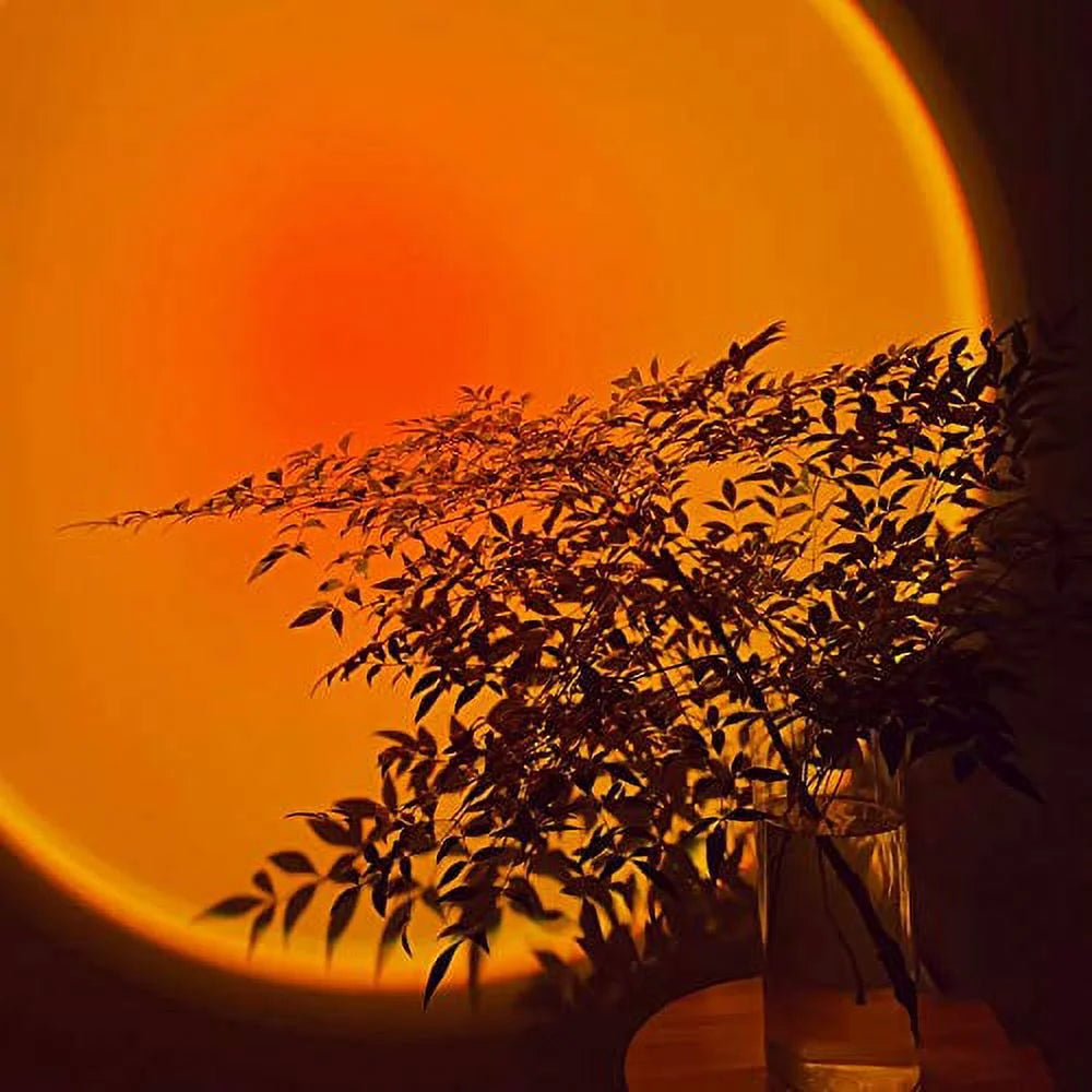 Sunset Projection Lamp, 180 Degree Rotation Rainbow Projection Lamp Led Light, Romantic Visual HD Crystal Lens Sunset Night Light Projector for Party Bedroom Decor (Sunset Red)