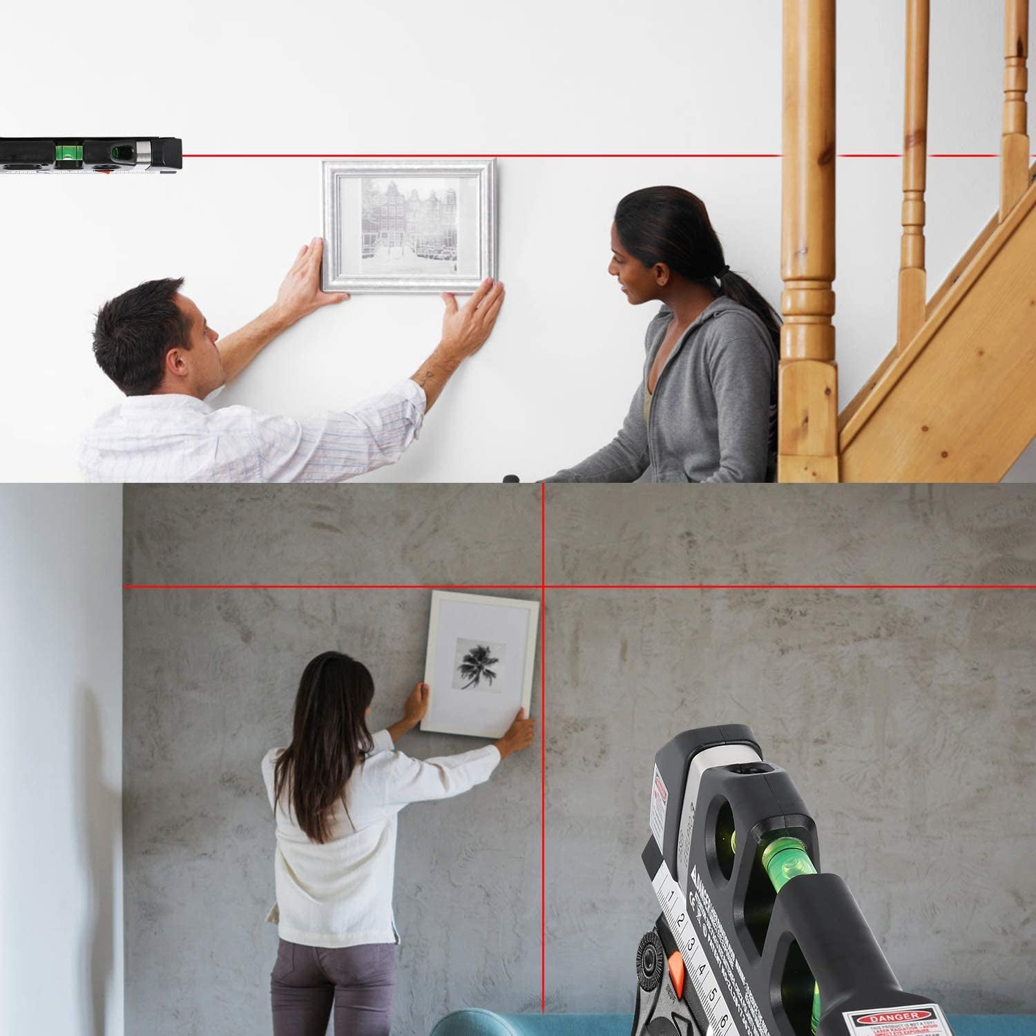 Laser Level Line Tool, Multipurpose Laser Level Kit Standard Cross Line Laser Le