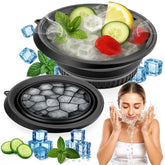 Collapsible Silicone Face Ice Bowl with Tray Cold Plunge Therapy Skin Care Tool