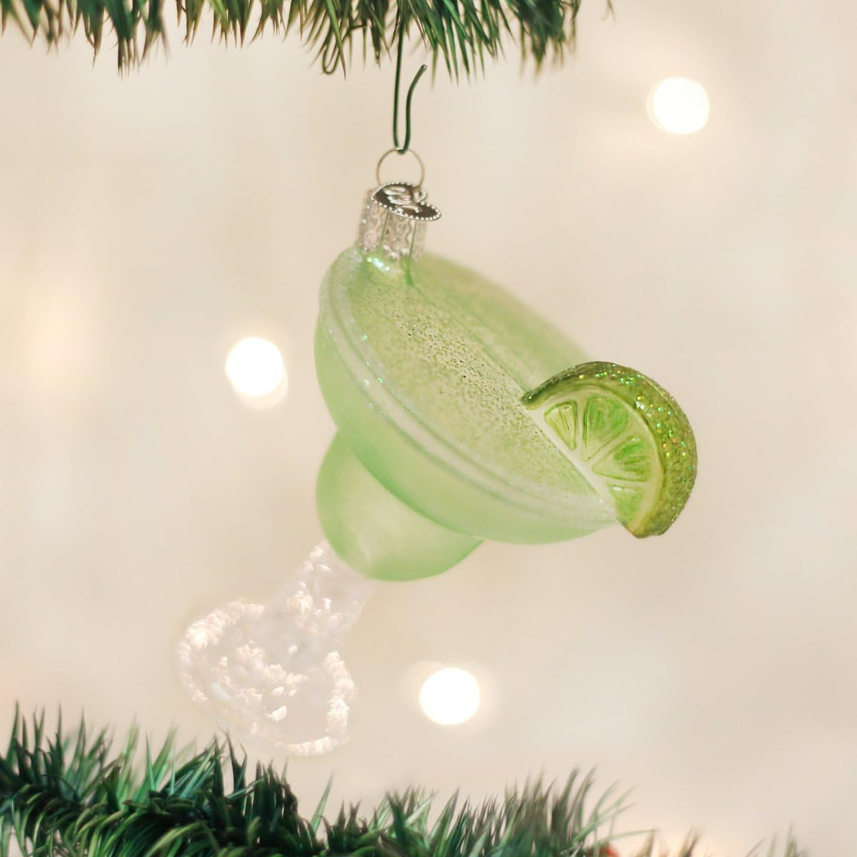 Margarita Glass Blown Ornament for Christmas Tree, Handcrafted Holiday Decoration, Adult Beverages Collection