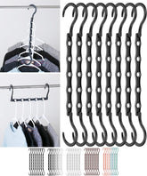- Space Saving Hangers, Black, 8 Pack, Clothes Organizers, Shirt Hangers, Magic Closet Space Savers