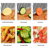 For Kitchen Cortador De Patatas Fritas Para Hacer Patatas Fritas, Cuchillo Ondulado Deacero Inoxidable, Cuchillo De Cocina