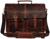 Leather Messenger Bag for Men 16" Laptop Office Business Briefcase Leather Computer Work Bag Shoulder Satchel by