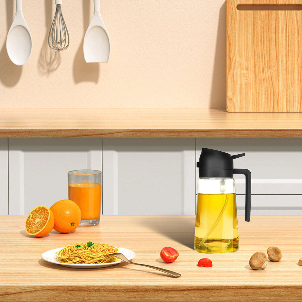 16Oz Oil Dispenser Bottle 2 in 1 Olive Oil Sprayer for Kitchen Cooking 470Ml