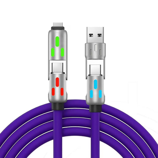 240W 4 in 1 Multi USB Phone Data Cable Fast Charging Cable-Usb C Micro-Typec K7N3