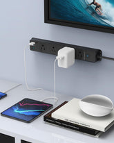Surge Protector Power Strip with USB C Ports, 5FT Braided Extension Cord, 5 Outlets and 3 USB Ports(1 USB C),  Mountable Power Strips Flat Plug with Overload Protection