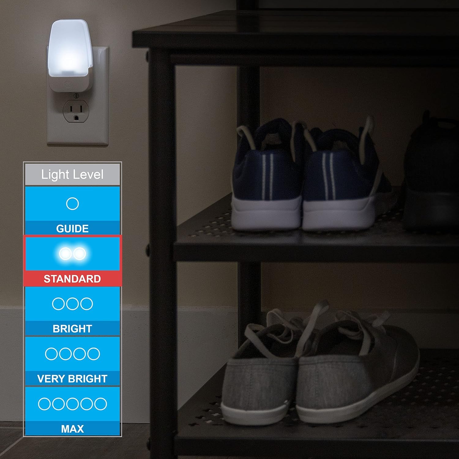 LED Night Light, Plug-In, Dusk to Dawn Sensor, Cool White, Ambient Lighting, Ideal for Kids Adults Bedroom, Bathroom, Nursery, Kitchen, Hallway, 55992, 4 Count