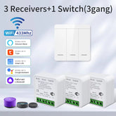 Wifi RF 433Mhz Smart Switch Tuya Smart Life Alexa Google Alice Voice Control Remote Wireless Wall Panel Module for Led Lighting