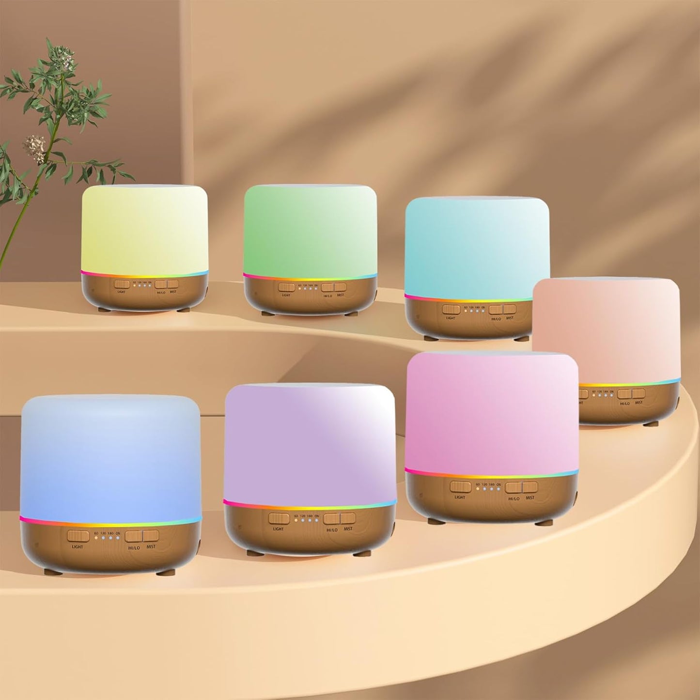 Small Cute Diffusers 200Ml Colorful Essential Oil Diffuser with Adjustable Mist Mode,Auto off Aroma Diffuser for Bedroom/Office/Home (200 ML 1 Pack Yellow)