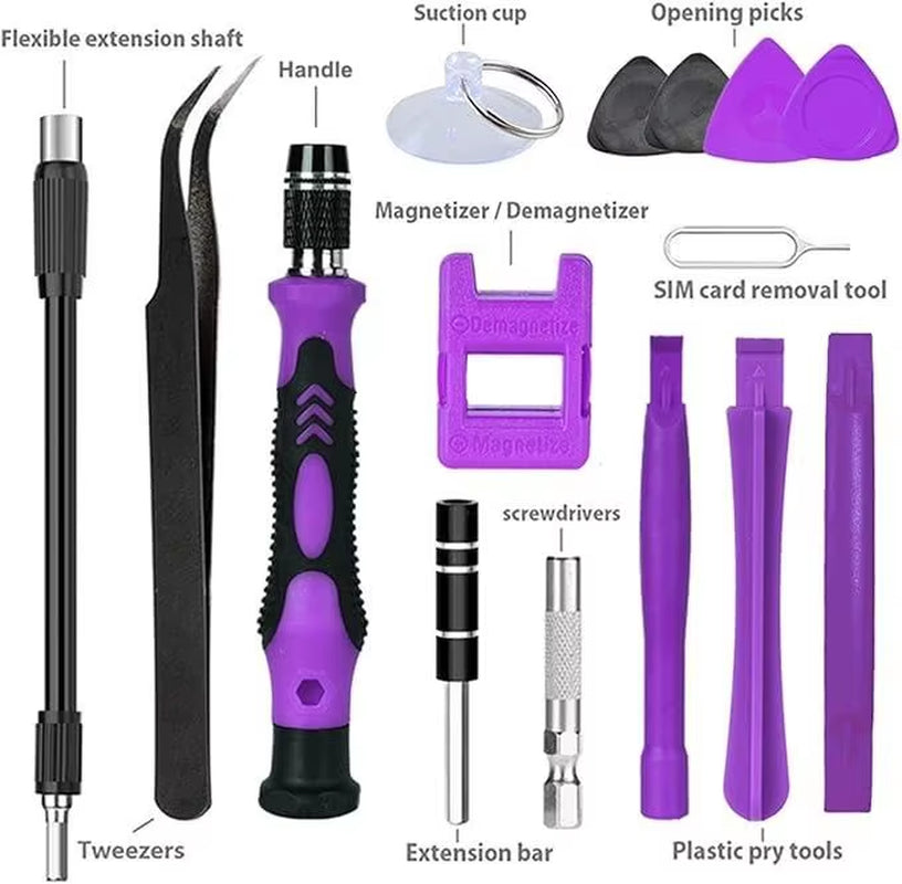 Precision Screwdriver Set for PC, 1 Set 115 in 1 Electronics Magnetic Repair Tools Kit with Case, Summer Gift, Screwdriver Set F